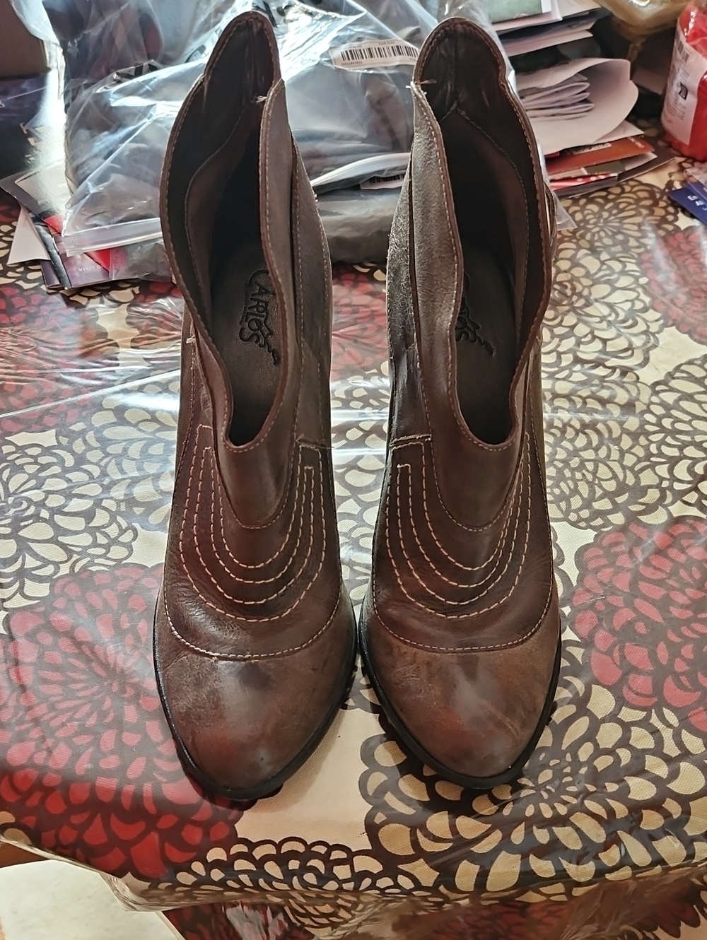 Carlos Santana Bandit Leather Heeled Ankle Boots